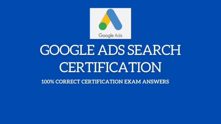Google Ads Search Certification exam answers