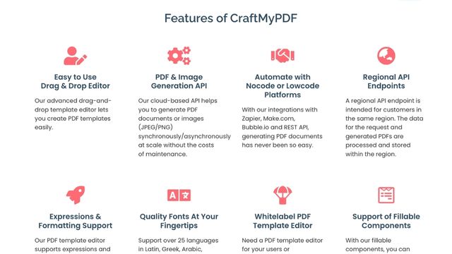 craftmypdf Features